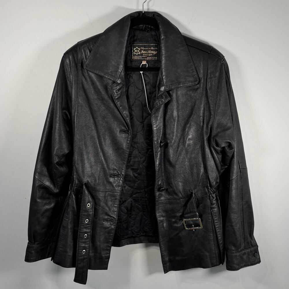 Vintage Leather Black Leather Size Medium with Belt